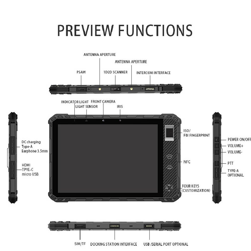 IP68 android biyometrik tablet