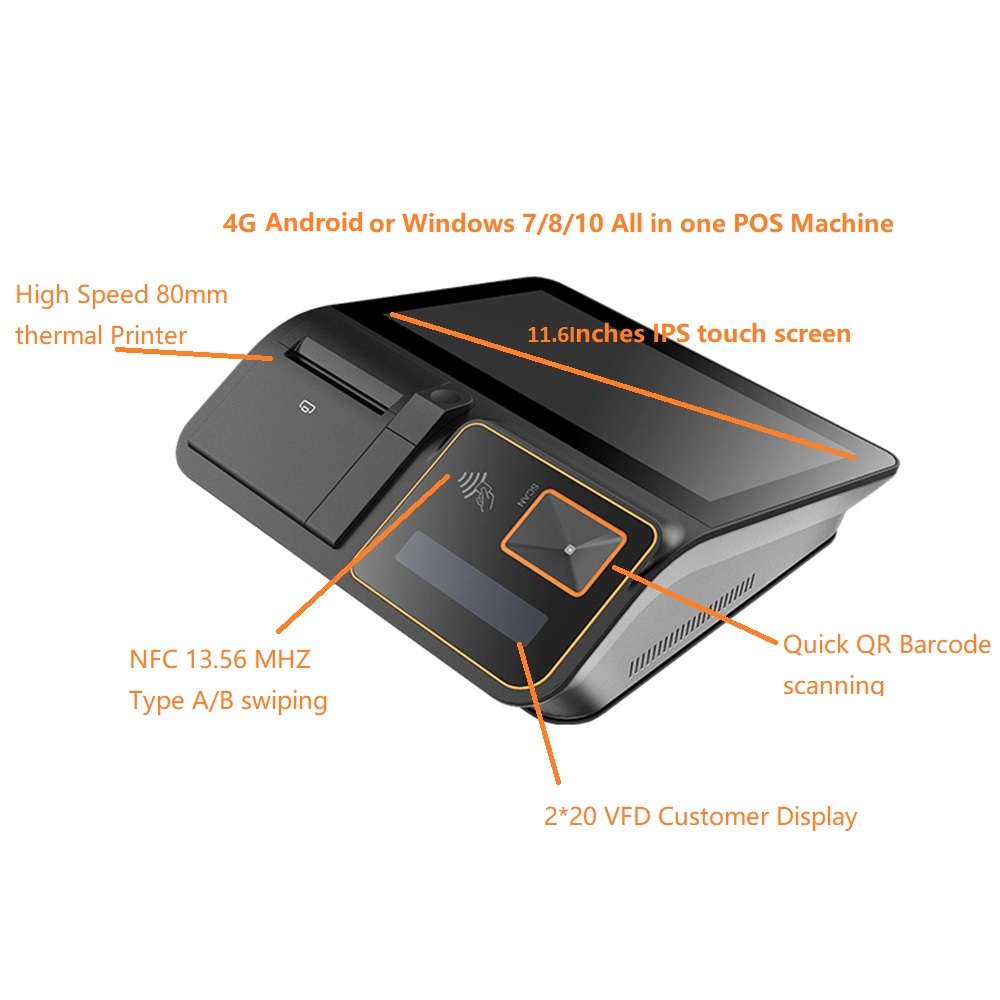 4G Android all in one pos machine 