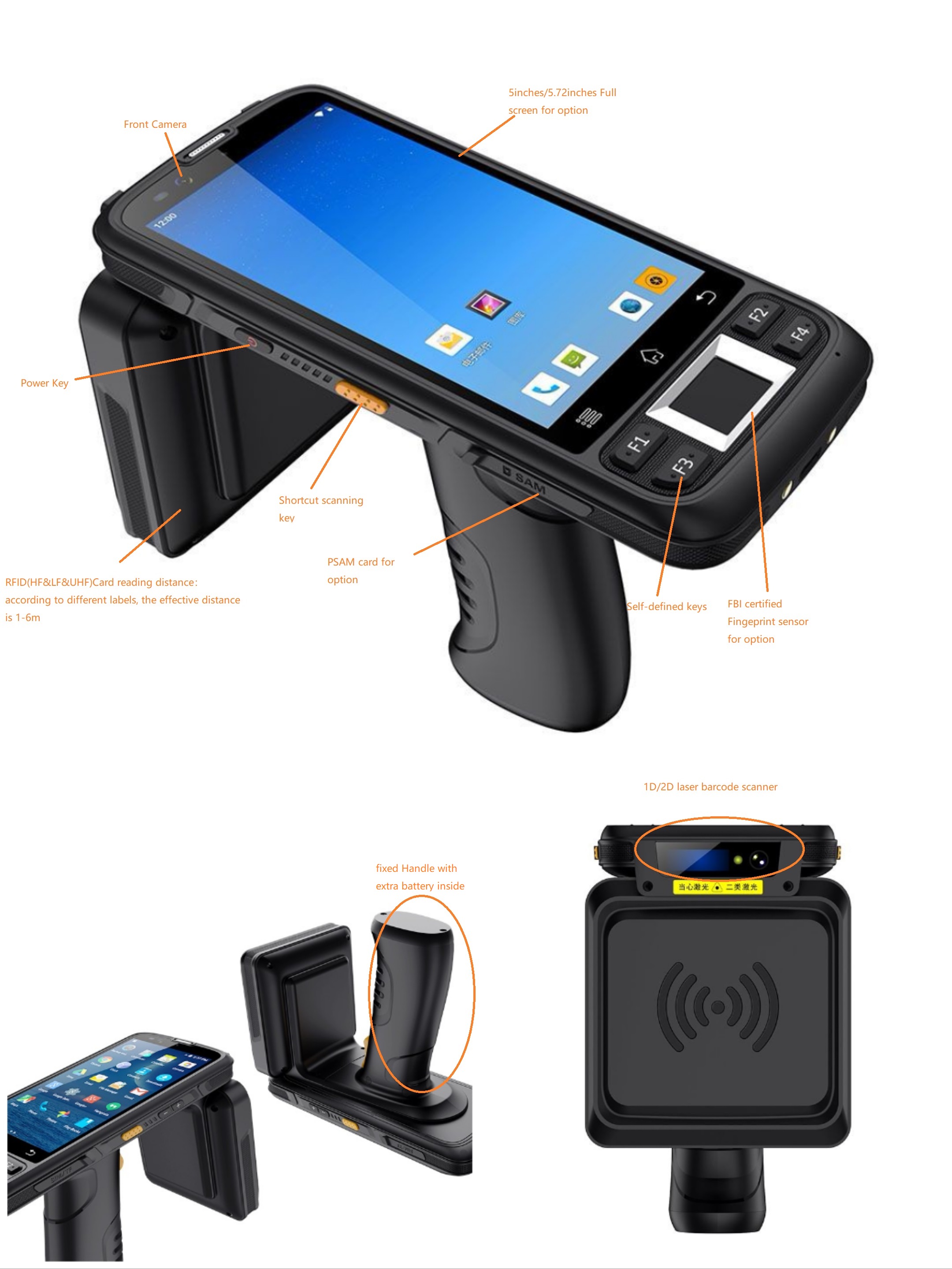 El Tipi Android UHF Sayaç Okuma PDA'ları